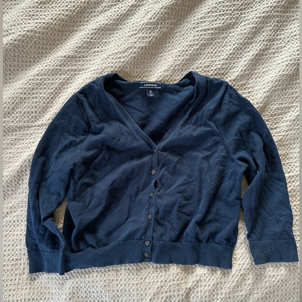 Lands End Cardigan with enamelled buttons